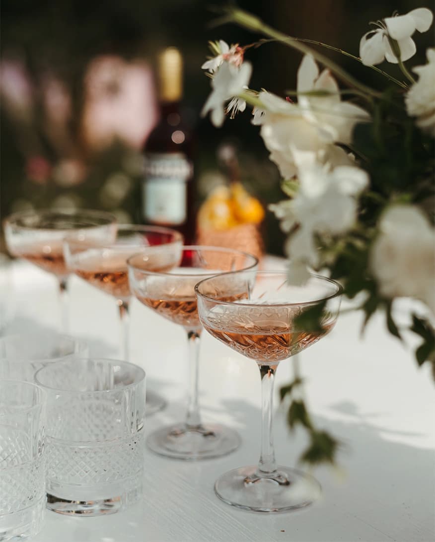 Pink theme cocktails wedding