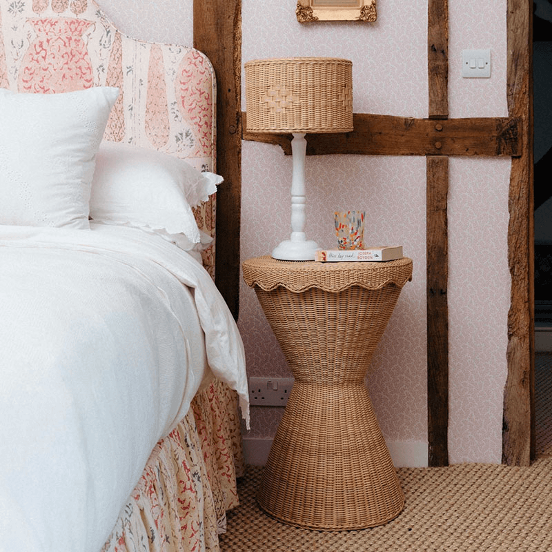 Damru Rattan Side Table, Natural