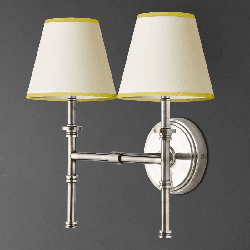 Chukka Double Wall Light Fixture Only, H21cm x W21cm, Antique Silver