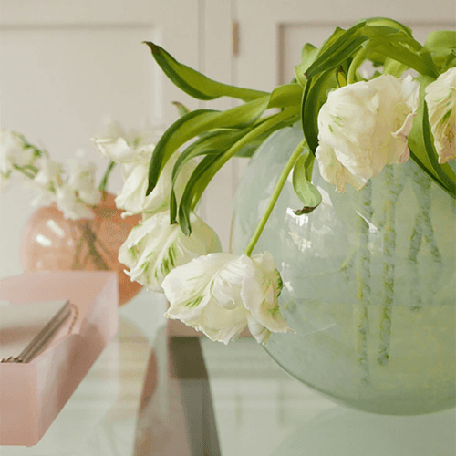 Image showing the Large Dewdrop Vase, D26cm, Powder Green product.