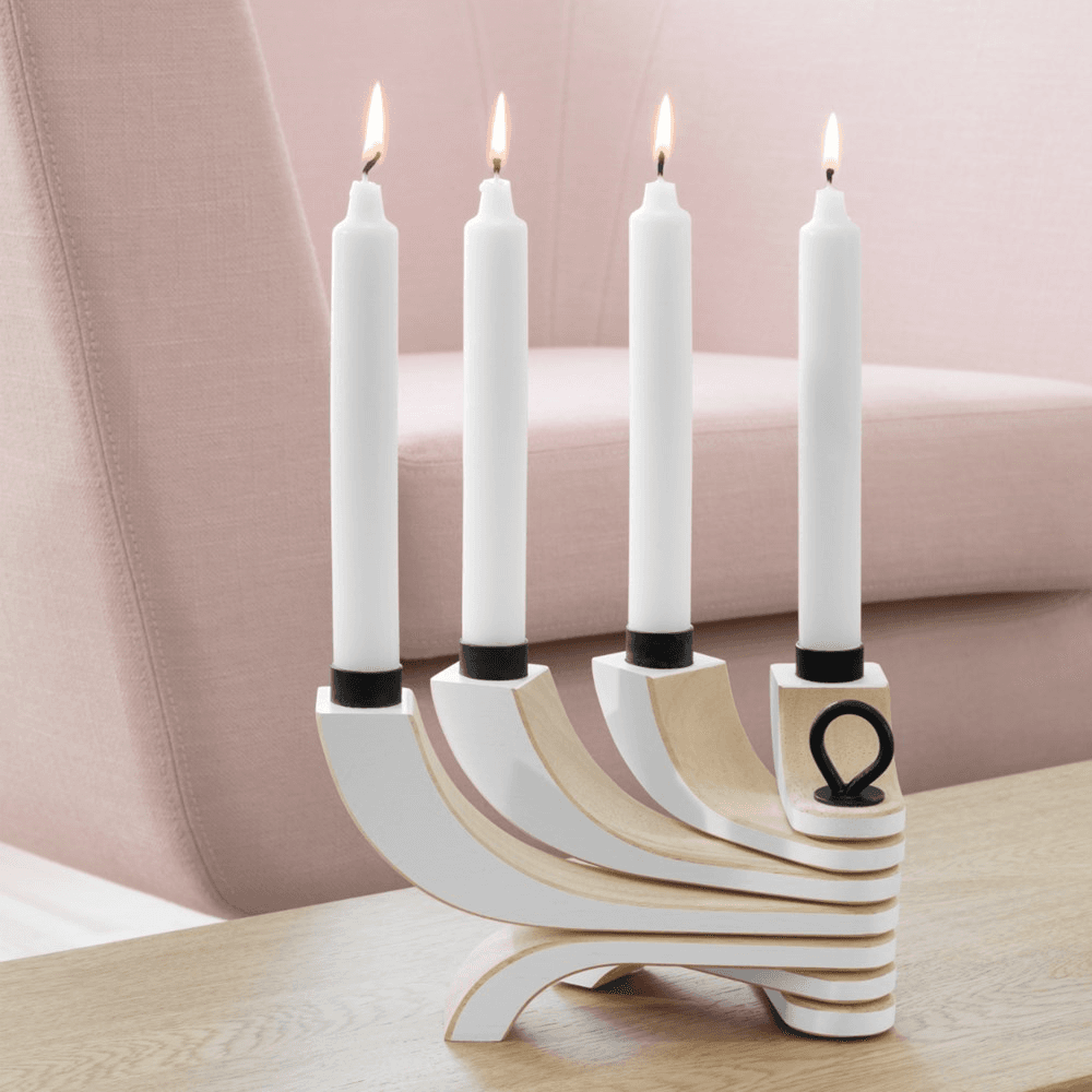 Nordic Light Fold-able candle holder, H13 x W20.5 x D5cm, white