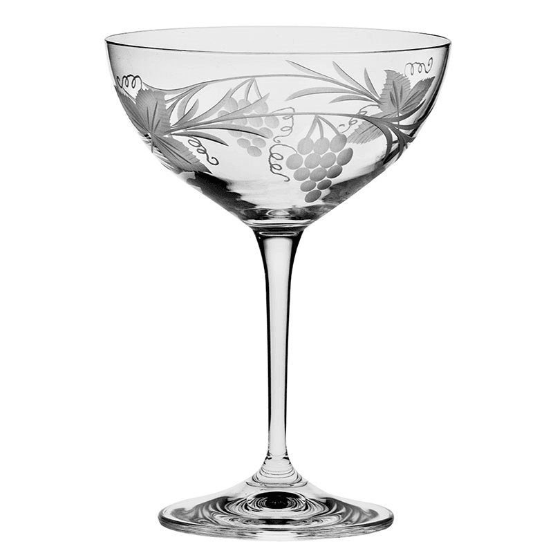 Grapevine Saucer Champagne Glass, 210ml, Clear