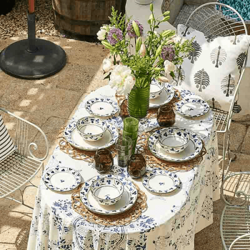 Image showing the Chintamani Ceramic Bowl, Pudding, Blue & Green product.