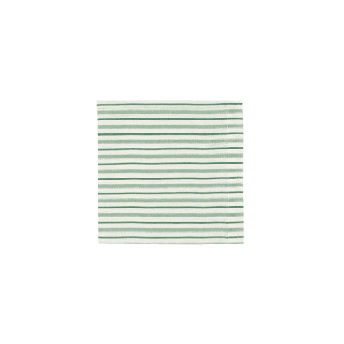 Image showing the Victoria Striped Linen Napkin, 50cm, Chalk & Moss Green product.