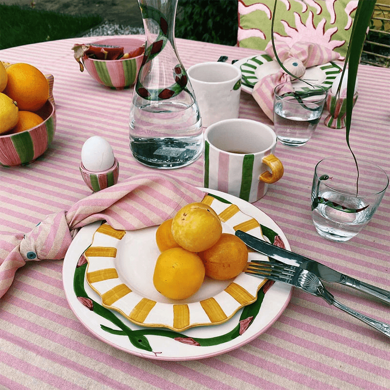 Scalloped Breakfast Plate, D22cm, Yellow