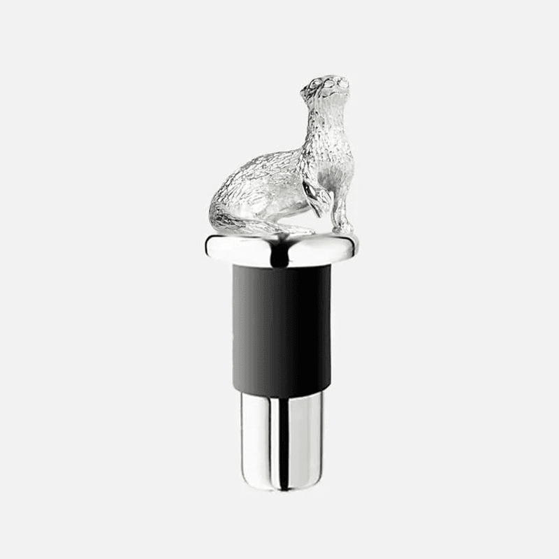 Otter Silver Plated Bottle Stopper, 8.5 x 3cm, Silver