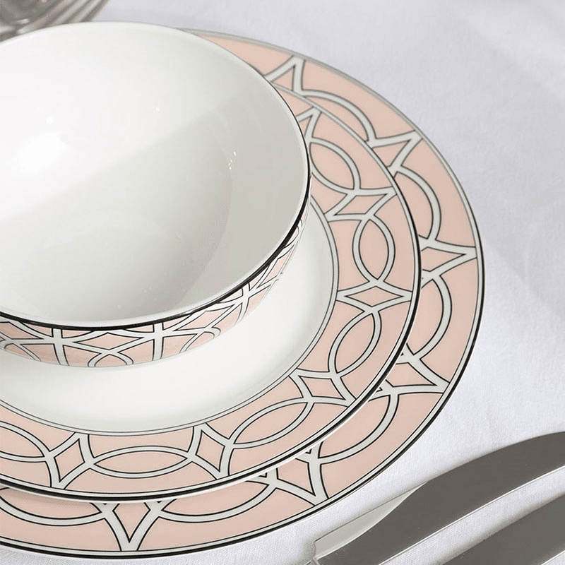 Loop Set of 2 Dinner Plate, D26cm, Blush