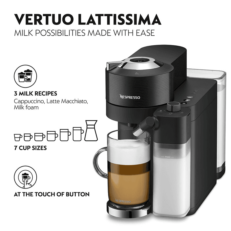 Vertuo Lattissima Coffee Machine, Black