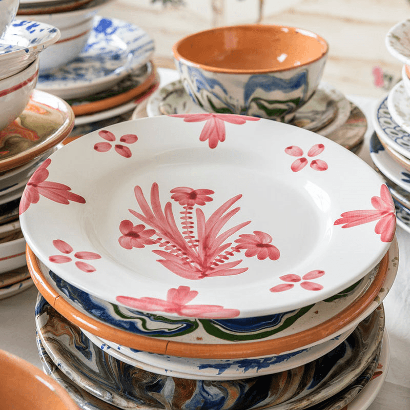 Summer Flower Large Plate, Pink