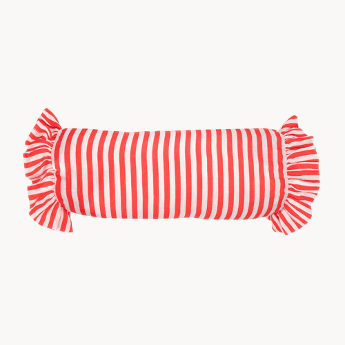 Image showing the Stripe Bolster Cushion Cover, 50 x 20cm, Cherry Red product.