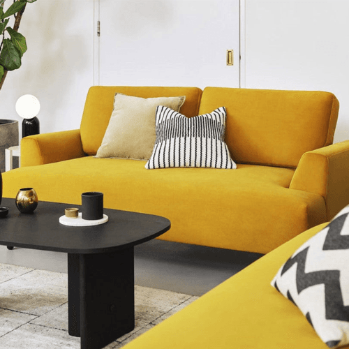 Image showing the Model 05 2 Seater Velvet Sofa, Mustard product.