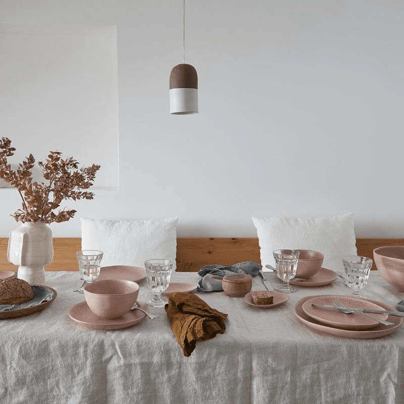 Livia Set of 6 Oval Plates, D16cm, Mauve Rose