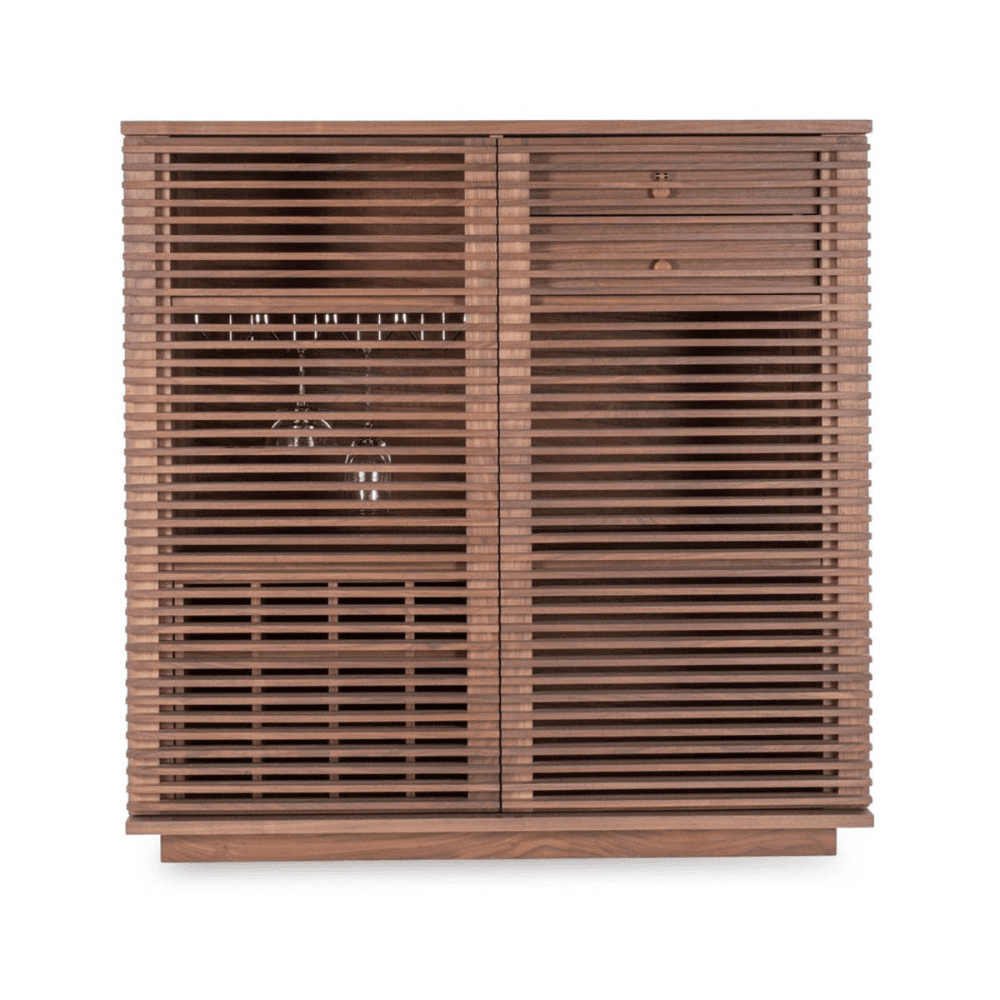 Verona Wine Bar, H105 x W105cm, Walnut