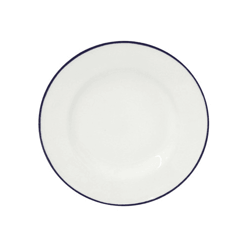Image showing the Beja Set of 6 bread plates, 15cm, white with blue rim product.