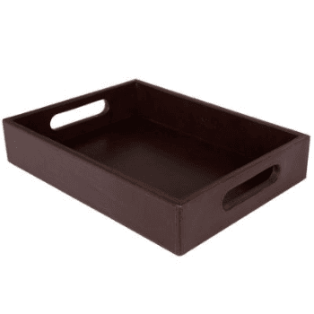 Tray, Leather, Mocha, Small, 34 x 25 x 6.5cm