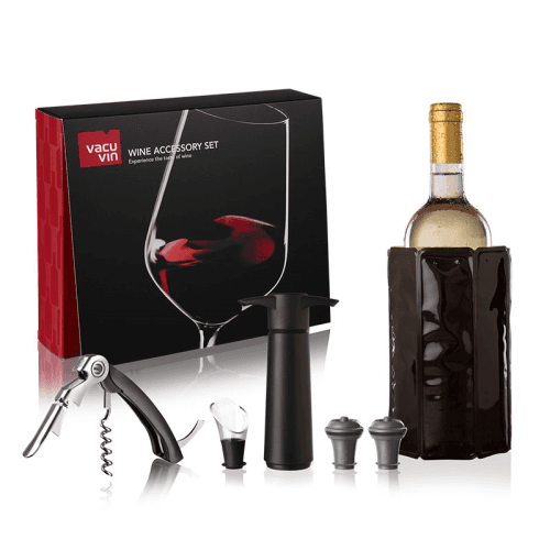 Image showing the 6 Piece Wine Accessory Set, Black product.