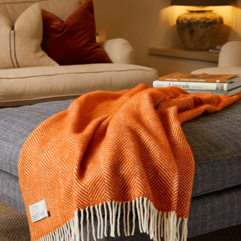 Fishbone Throw, 150 x 183cm, Cinnamon