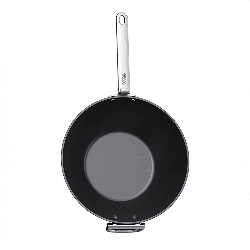 Space Folding Ceramic Non-Stick Wok, 32cm, Midnight Blue