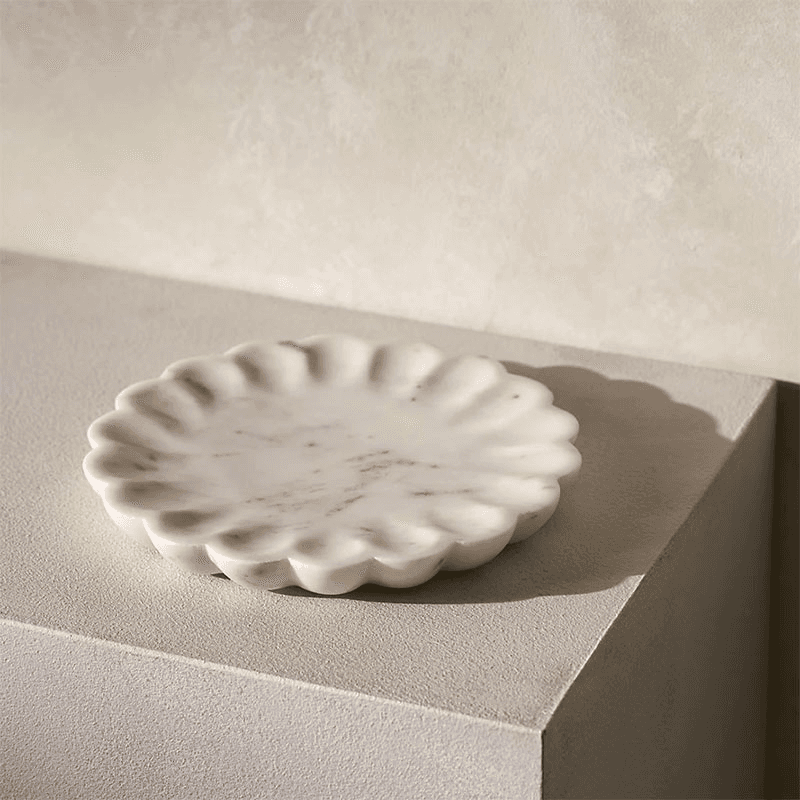 Larton Scalloped Plate, D20cm, Marble