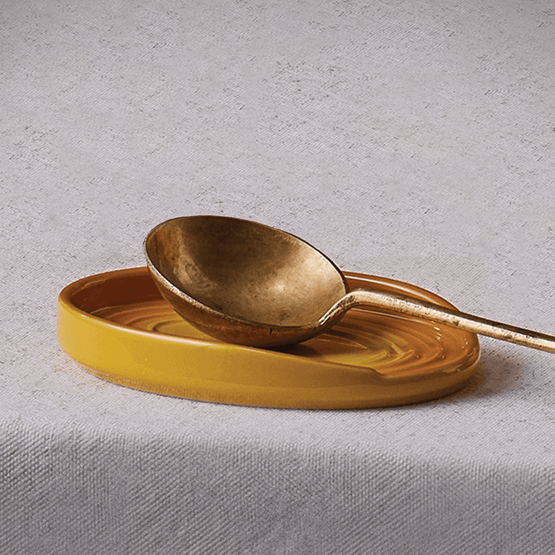 Stoneware Oval Spoon Rest, Nectar