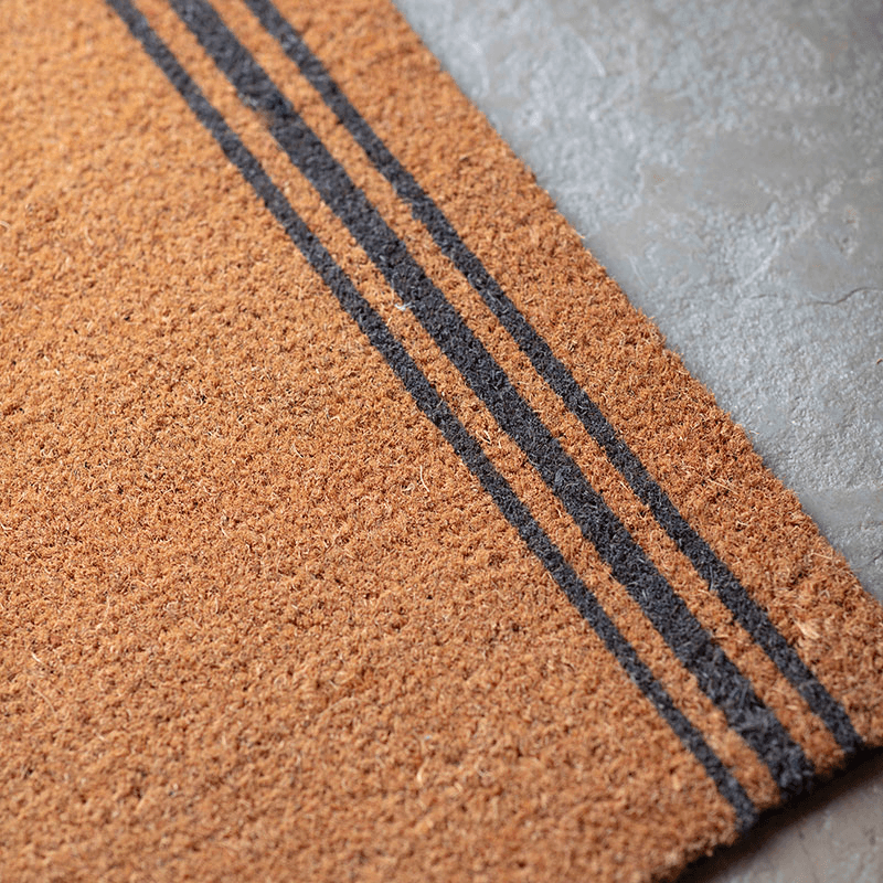 Triple Stripe Doormat, L90 x W60cm, Beige