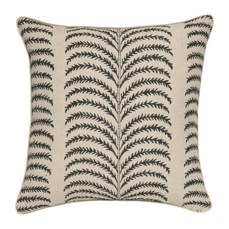 Areca Cushion Cover, 56cm x 56cm, Midnight Green