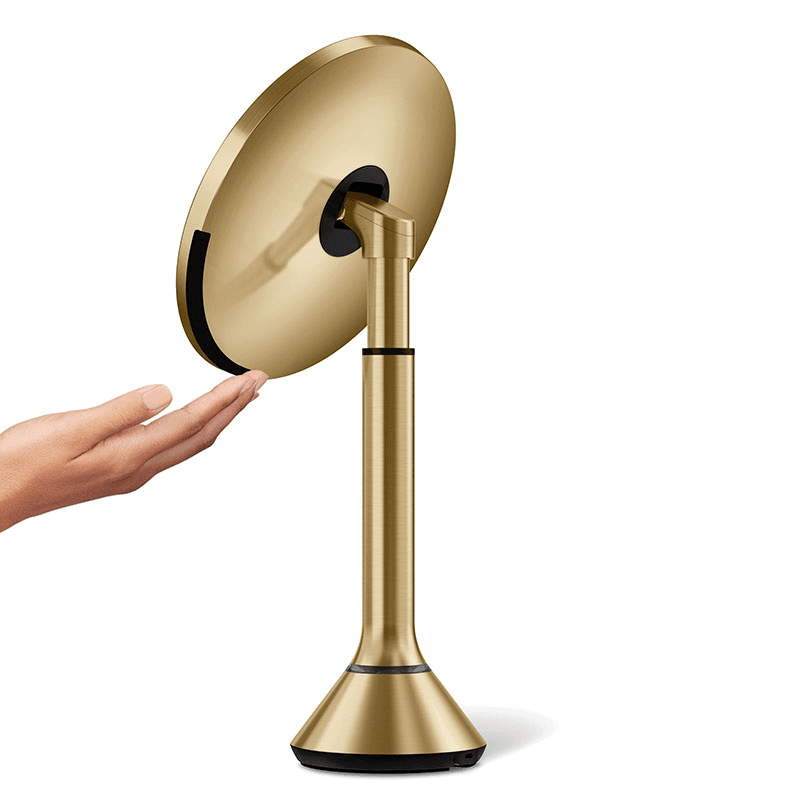 Sensor Mirror with Touch-Control Brightness, D20cm, Brass Stainless Steel