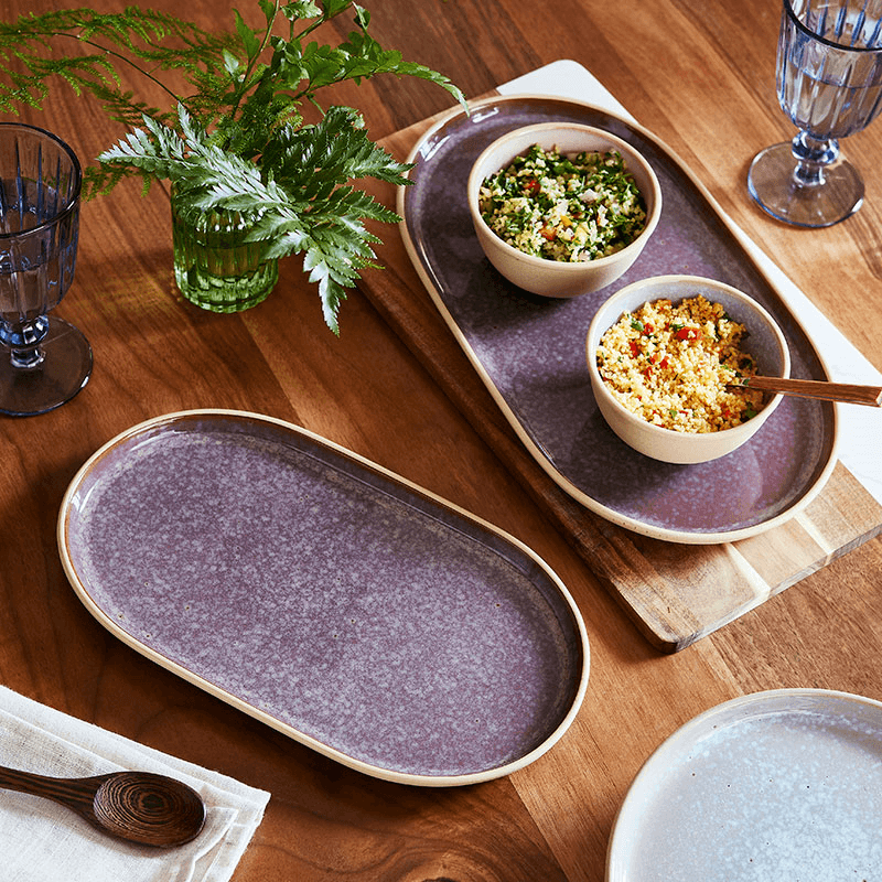 Minerals Oval Platter, L30.5 x W16cm, Amethyst