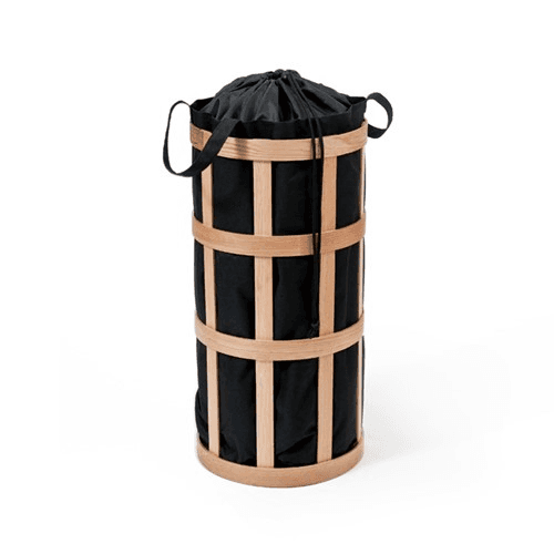 Image showing the Laundry basket cage, H63 x W31 x D31cm, Black/Oak product.