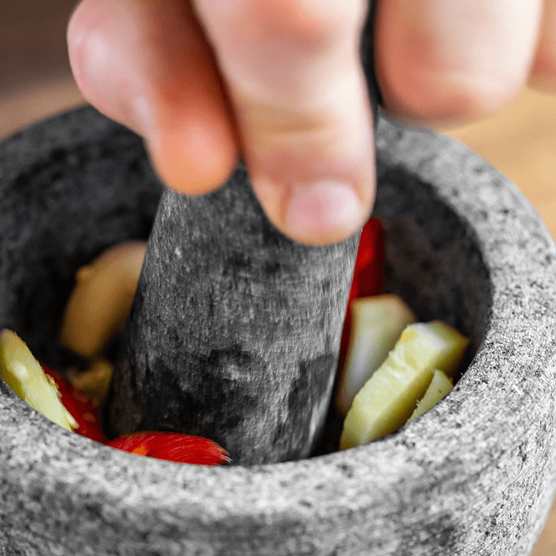 Pestle and mortar, 12cm, Light Granite