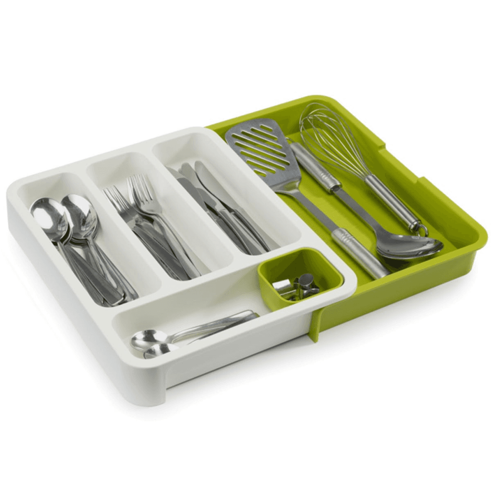Drawer store cutlery drawer, White/ Green