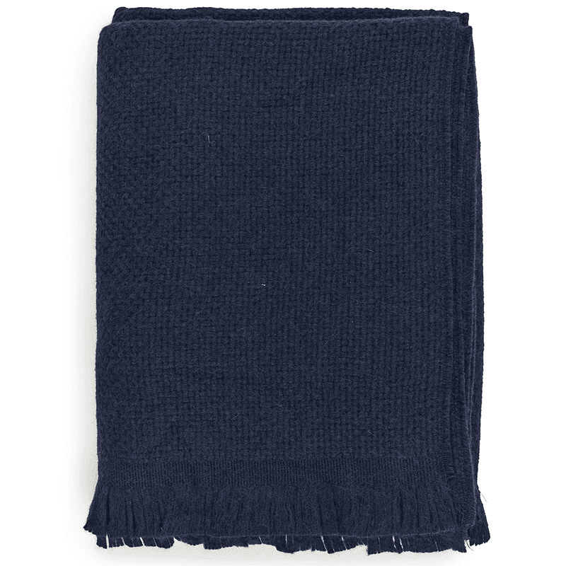 Alpaca Basketweave Throw, 130 x 180cm, Navy