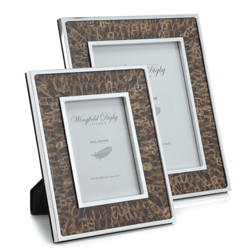 Image showing the Feather and Glass Photo Frame, 8x10", Hen Pheasant product.