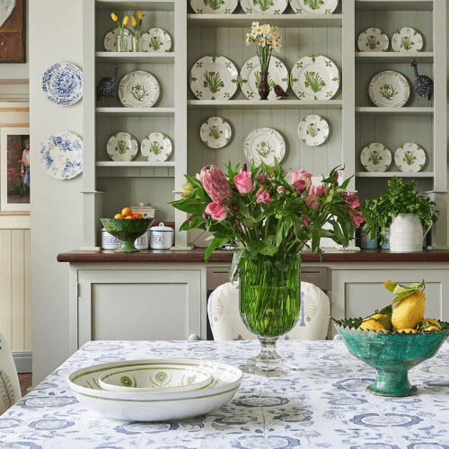 Image showing the Summer Flower Shallow Bowl, Green product.