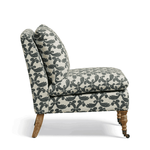 Image showing the Apadana Armless Chair, H84 x W66cm, Tarisa Ink Blue product.