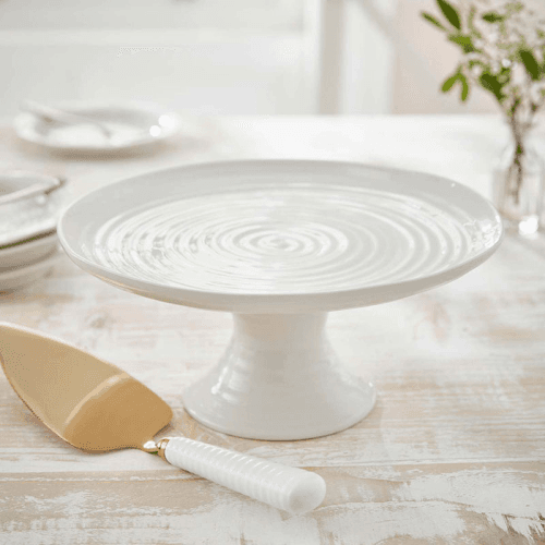 Image showing the Ceramics Footed cake plate, 24 x 10cm, White product.