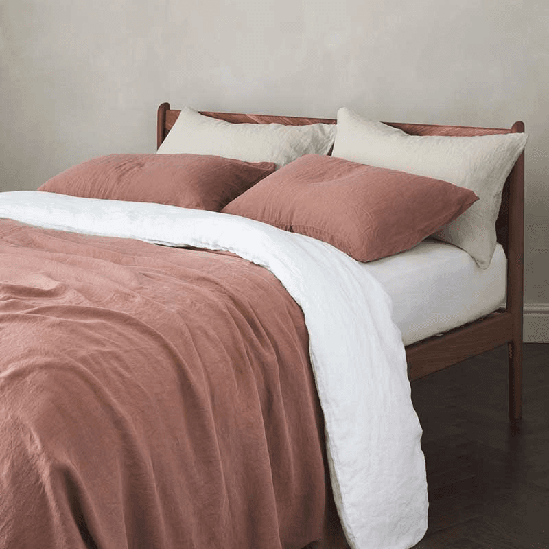 Linen King Size Duvet Cover, Rust