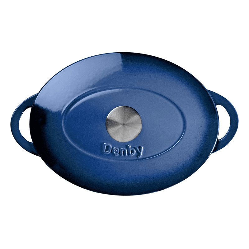Cast Iron Oval Casserole Dish, L28 x W21 x H17cm, Cobalt Blue