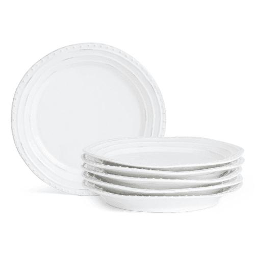 Image showing the Bowsley Set of 6 Dessert Plates, D26cm, White product.