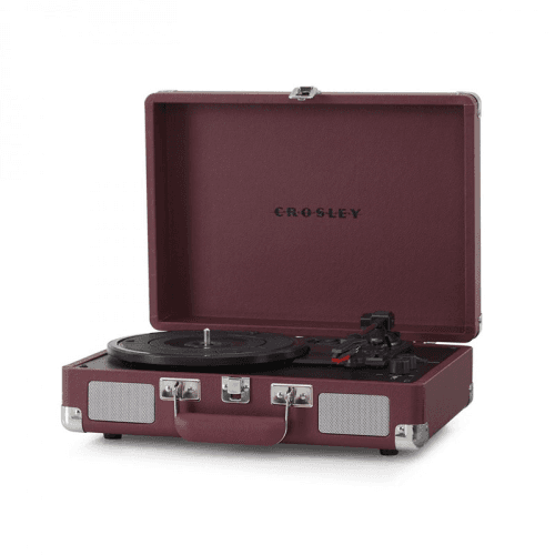 Image showing the Cruiser Deluxe Plus Portable Turntable, Burgundy product.