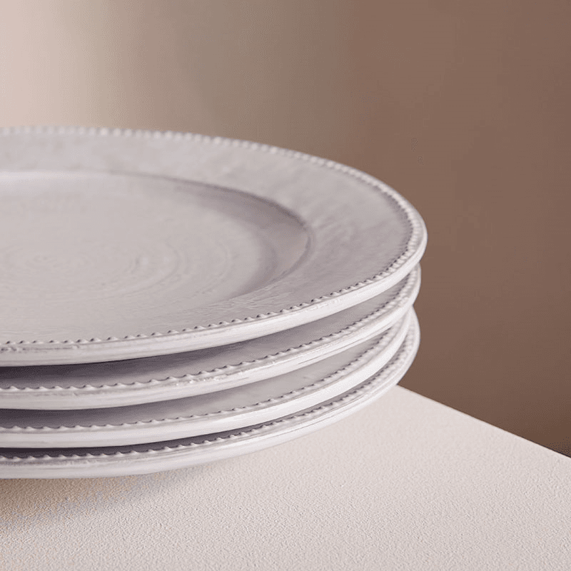 Hillcrest Set of 4 Dinner Plates D28cm, White