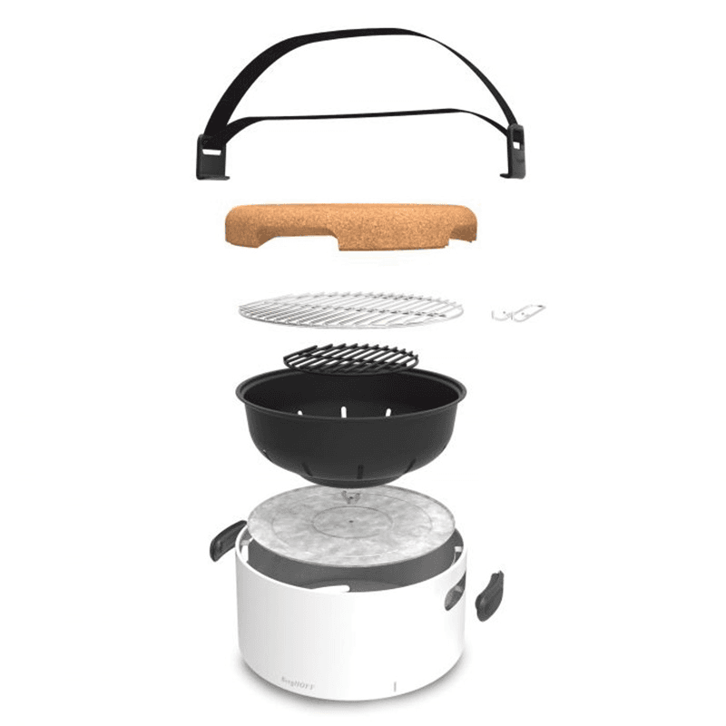 Leo Table Grill H28 x W7.6cm, White, White