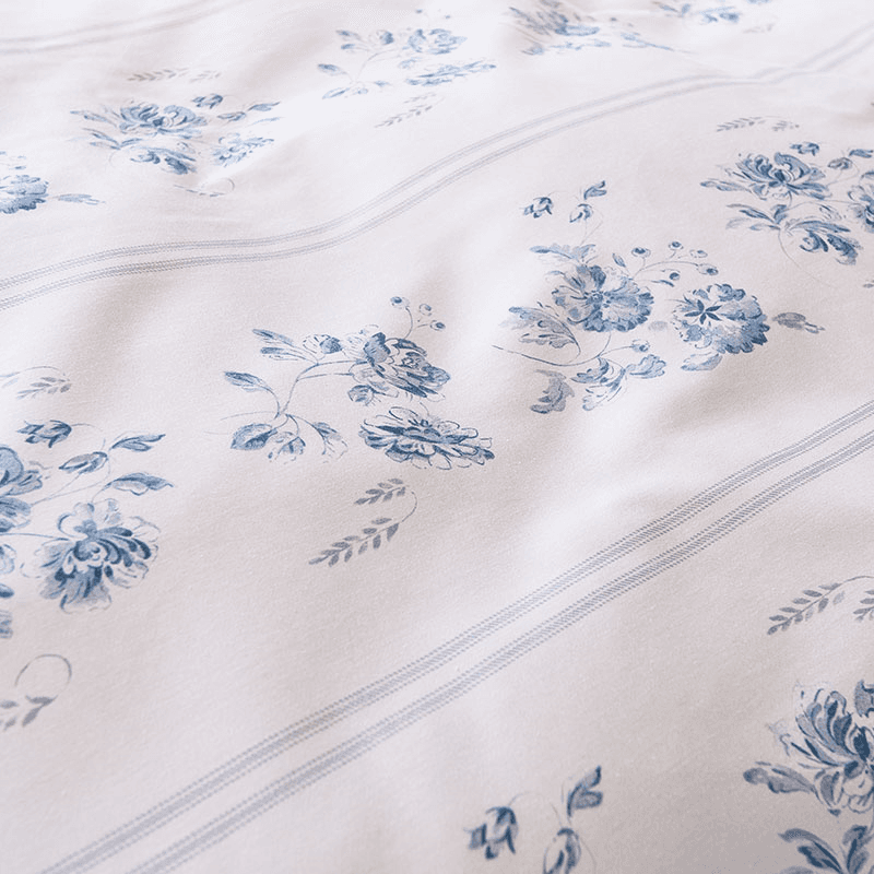 Austin Roses Duvet Set, King, Blue
