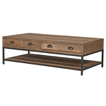 Coffee Table, Spitalfields, 2 Drawer, 41x1.30x65cm, Brown