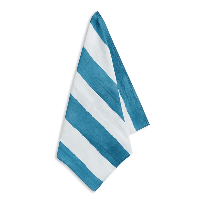 Stripe Linen Napkin, 50cm x 50cm, Sky Blue