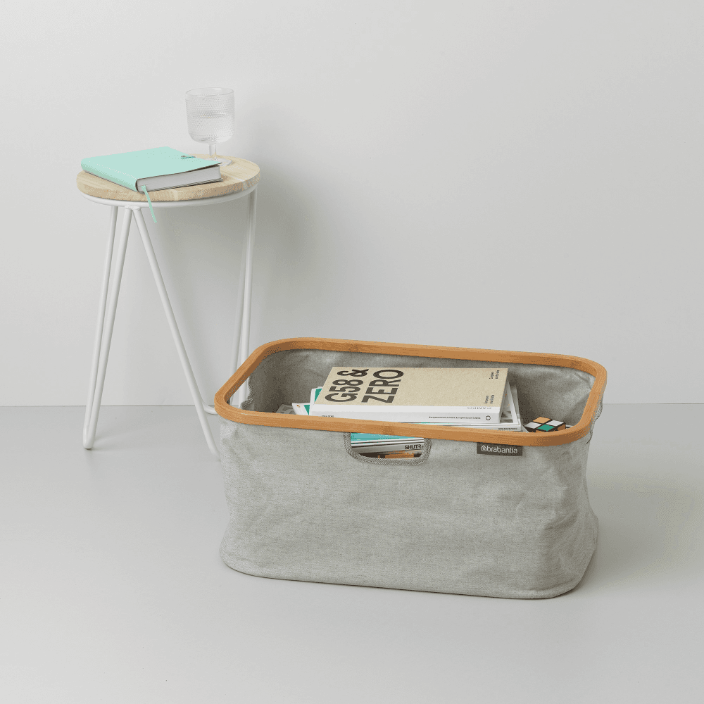 Foldable Laundry Basket, 40 Litre, Grey