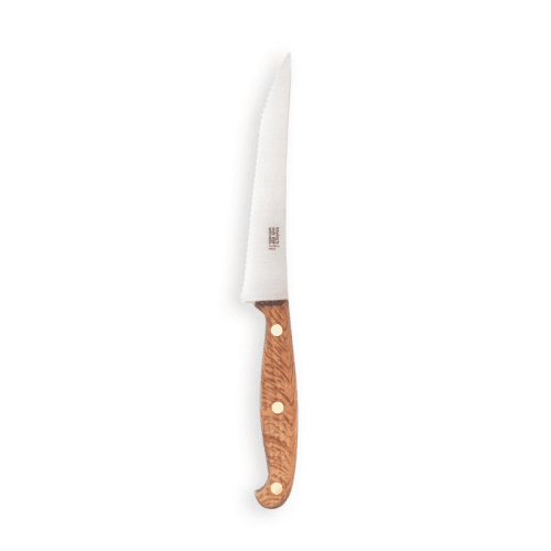 Image showing the Heritage Oak Scalloped Utility Knife, 13cm product.