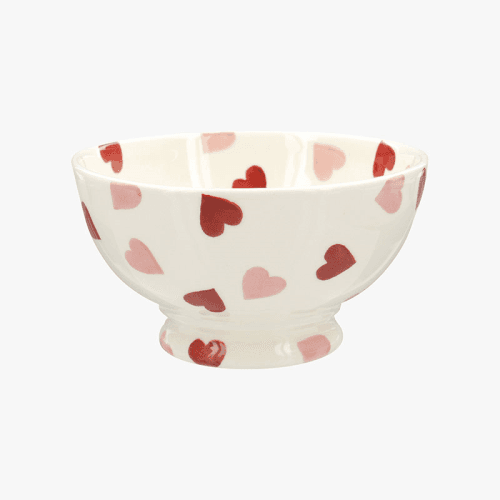 Image showing the Pink Hearts French Bowl, D13.5cm, Cream product.