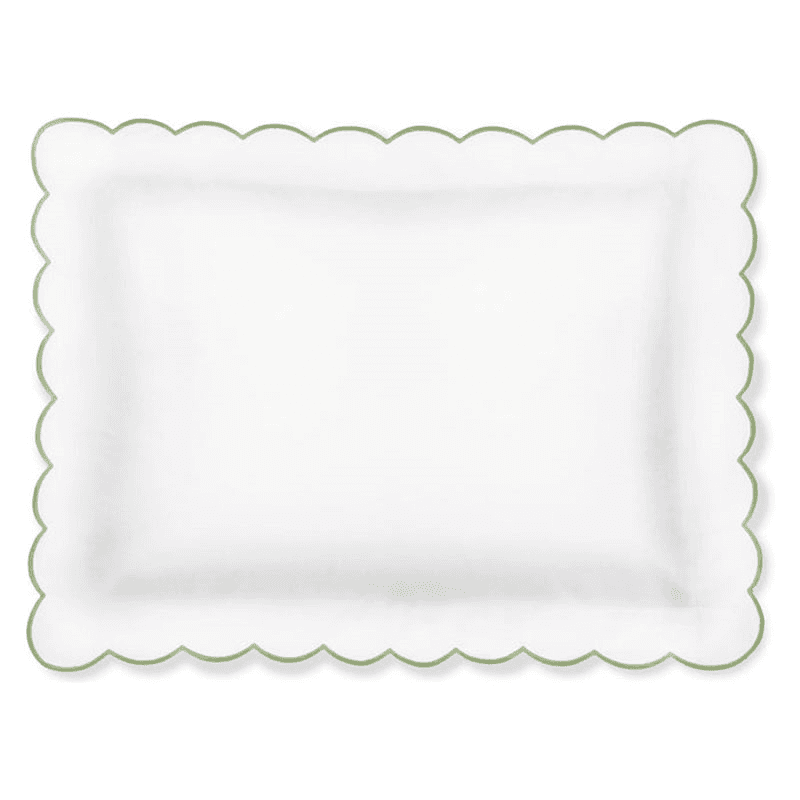 Annabelle Scalloped Pair of Standard Pillowcases, Asparagus