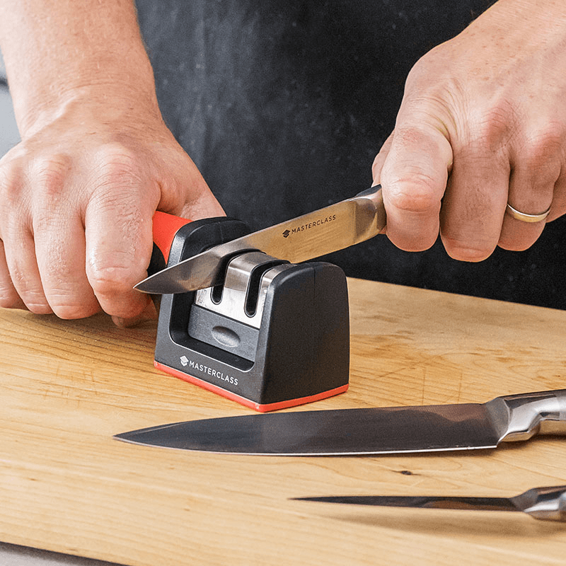 Kitchen knife sharpener with honer
